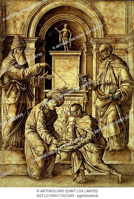 Sacrificial Scene, 1489/90, Gian Francesco de’Maineri, Italian, active 1489-1506, Italy, Pen and black ink with brush and gray-and-brown wash