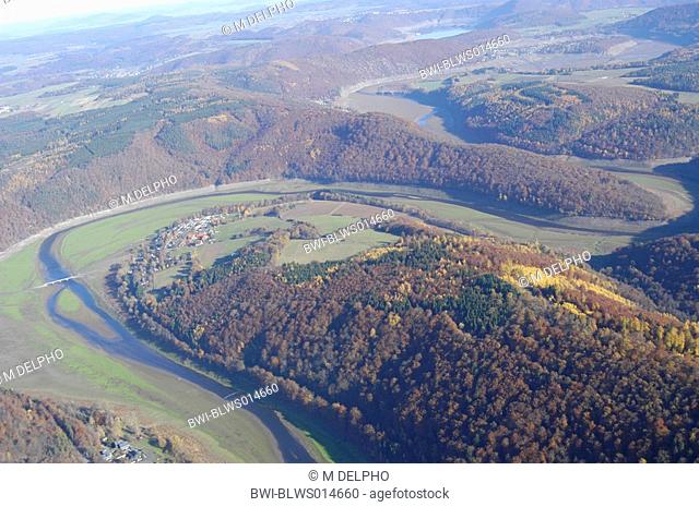 Nationalpark Kellerwald, meander of the river Schwalm, Germany, Northern Hesse, Kellerwald