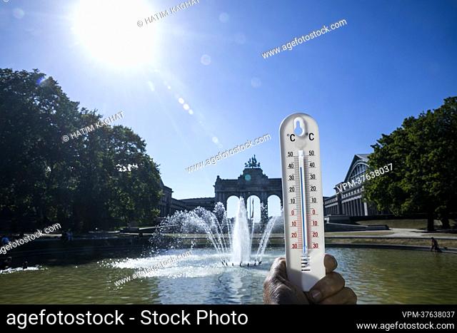 Illustration picture shows a thermometer indicating 40+ degrees, during the heath wave in Brussels on Tuesday 19 July 2022