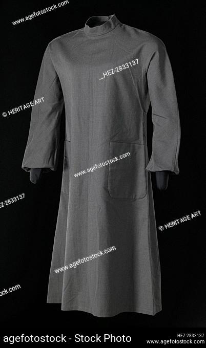 Grey balloon sleeve dress designed by Arthur McGee, mid 20th-late 20th century. Creator: Arthur McGee
