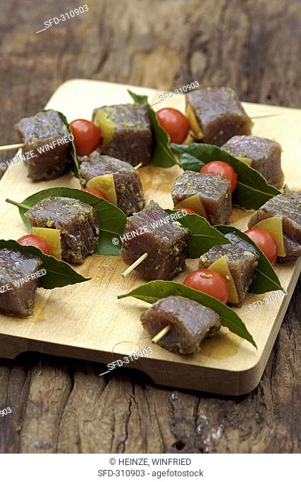 Tuna kebabs for grilling