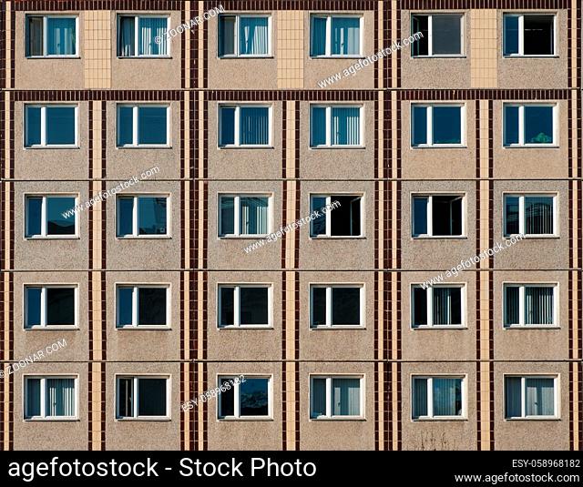 building facade, plattenbau , residential building exterior -