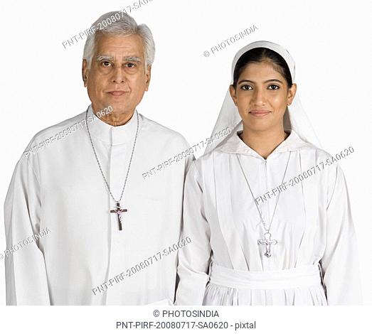Portrait of a priest and a nun