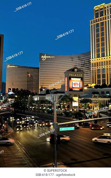 Tourist resorts in a city, The Palazzo, Wynn Las Vegas, Encore Las Vegas, The Strip, Las Vegas, Nevada, USA