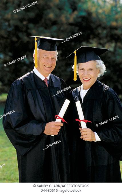 Senior graduate couple