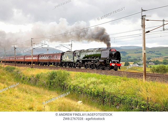 Steam locomotive LMS Princess Coronation Class 46233 Duchess of Sutherland. Scout Green, Shap, Cumbria, West Coast Main Line, England, United Kingdom, Europe