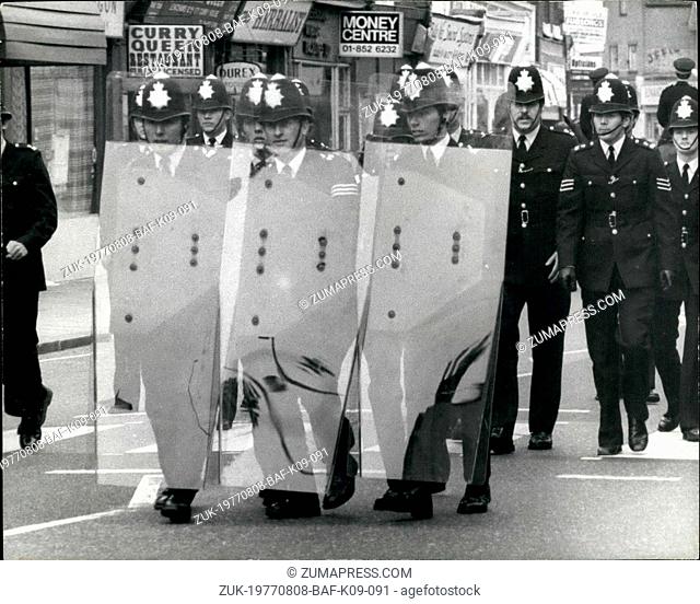 Aug. 08, 1977 - 200 Demonstrators Arrested During the Violence In Big London March In Lewisham South London: About 200 demonstrators were arrested and over 55...