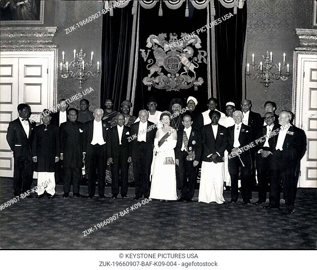 Sep. 07, 1966 - The Queen is host to the Commonwealth Prime Ministers at St. James's Palace: The Queen gave a dinner party at St