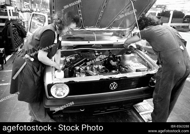 Production of the Golf at the VW plant on 10. 05. 1979 in Wolfsburg, Germany, Europe