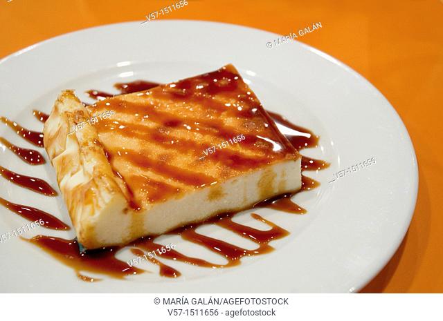 Cheese cake serving. Close view