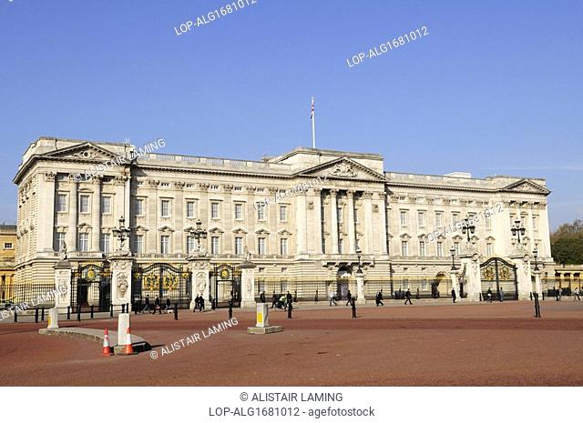 England, London, Buckingham Palace. Buckingham Palace, the official London residence of Britain's sovereigns since 1837 and the administrative headquarters of...