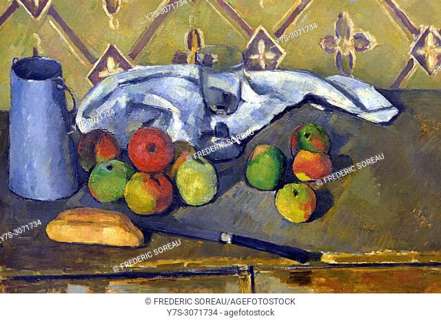 Fruits, serviette et boite à lait, 1880-1881, Paul Cézanne (1839-1906), in the Orangerie Museum, The Tuileries, Paris, France