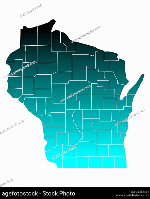 Karte von Wisconsin - Map of Wisconsin