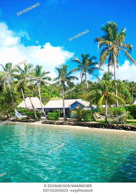 Tropical resort at Nananu-i-Ra island, Fiji, South