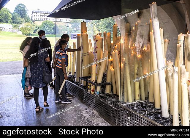 Offering with candles, Sanctuary of Lourdes, Lourdes, Hautes-Pyrenees department, Occitanie, France
