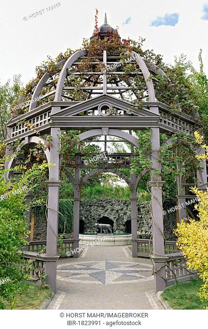 Gazebo, steel structure, Italian Renaissance Garden, Hamilton Gardens, Hamilton, North Island, New Zealand