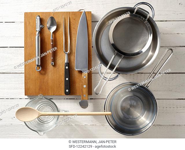 Kitchen utensils for making Tafelspitz (boiled veal or beef in broth)