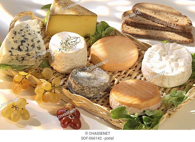 platter of French cheeses