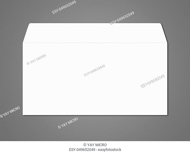 White enveloppe mockup template isolated on dark grey background