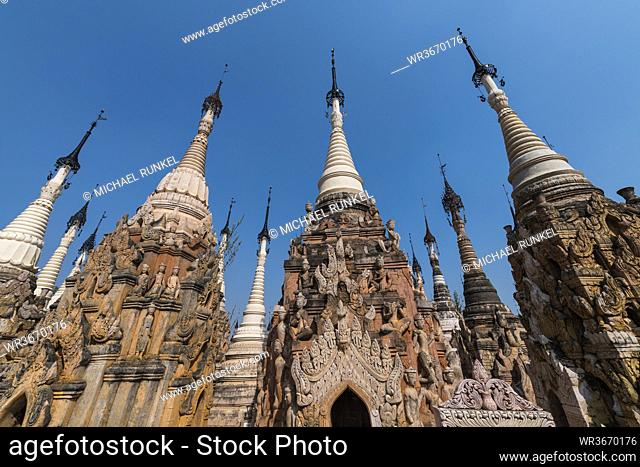 Myanmar, Shan state, Kakku,  Kakkus pagoda with its 2500 stupas