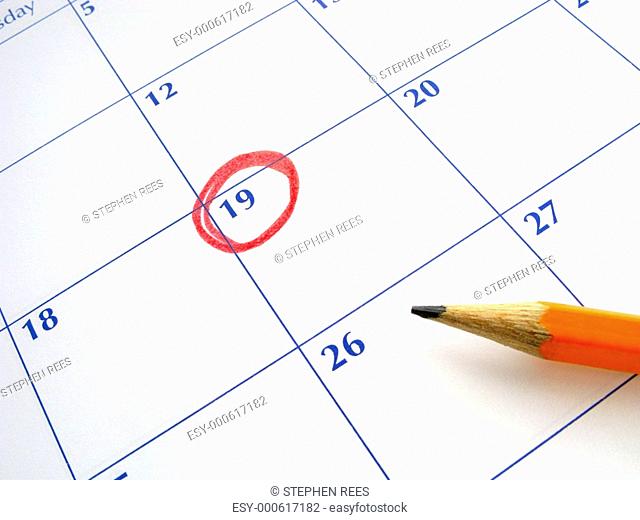 Circled date on a calendar