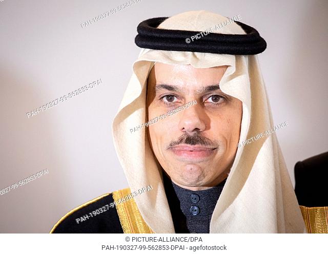 27 March 2019, Berlin: The new Ambassador of Saudi Arabia to Germany, Prince Faisal bin Furhan A. F. Al Furhan Al Saud, is in for his accreditation at Bellevue...