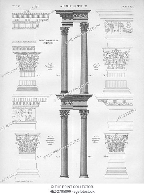 Roman Corinthian columns, 1889. Creator: W & AK Johnston