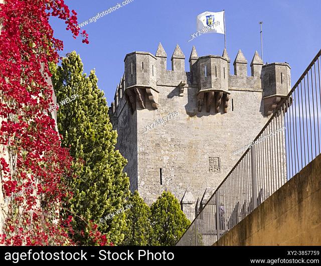 Almodovar del Rio, Cordoba Province, Andalusia, Spain. Almodovar castle. The Torre de Homenaje - the Tower of Homage, or Keep in English