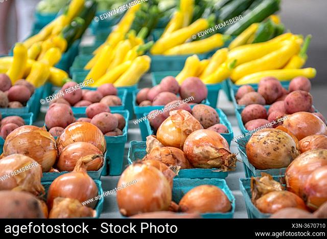 Produce for sale at Annapolis Farmers Market, Annapolis, Maryland