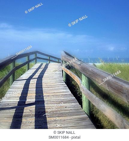 A boardwalk at the beach in Florida
