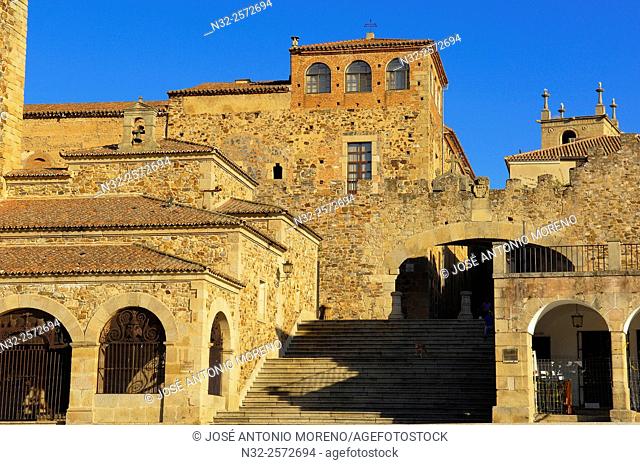 Cáceres, Plaza Mayor, Main Square, Old town, UNESCO World Heritage Site, Extremadura, Spain