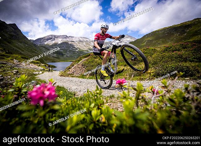 Czech Lukas Kobes in action during the first stage of MTB stage race Alpentour Trophy in Schladming - Dachstein region, Austria, June 23, 2022