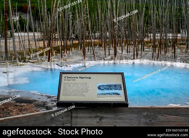 Yellowstone NP, WY, USA - Aug 12, 2020: The Cistern Spring