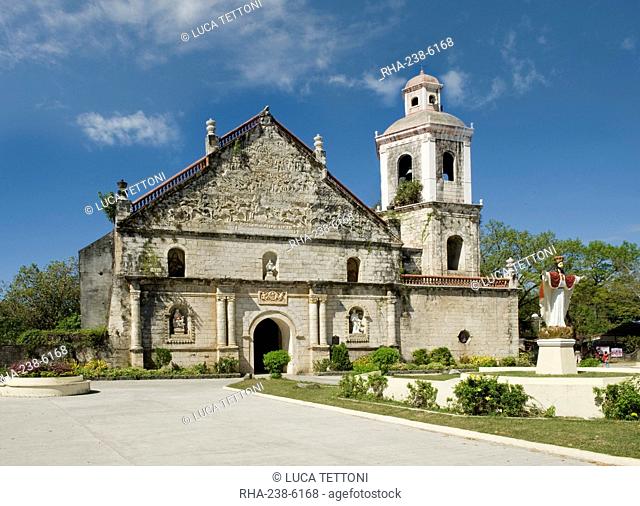 Church of San Joaquin, dating from 1869, by Fr T. Santaren, where reliefs commemorate the battle of Tetuan between the Spanish and Moors of Morocco, Philippines