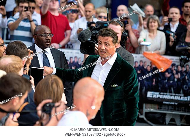 The Expendables 3 - World Premiere held at the Odeon Leicester Square - Arrivals Featuring: Sylvester Stallone Where: London