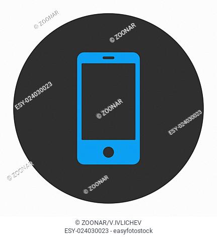 Smartphone flat blue and gray colors round button