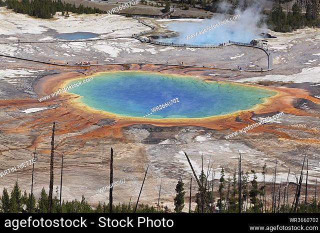 View of Grand Prismatic Spring at Yellowstone National Park