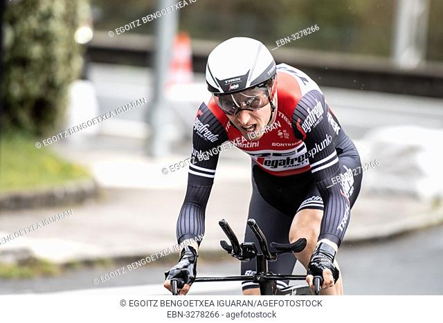 Bauke Mollema at Zumarraga, at the first stage of Itzulia, Basque Country Tour. Cycling Time Trial race