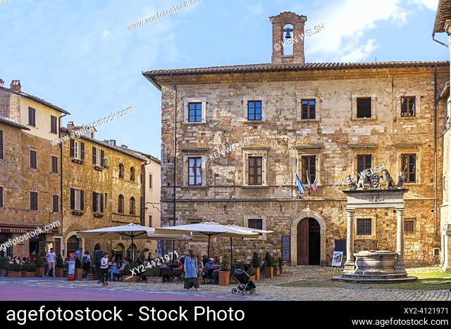 Montepulciano, Siena Province, Tuscany, Italy. Palazzo del Capitano/the Captain's Palace in the Piazza Grande