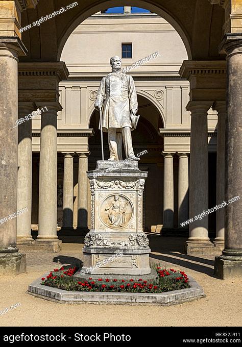 Statue of Frederick William IV at the Orangery Palace, Sanssouci Park, Potsdam, Brandenburg, Germany, Europe