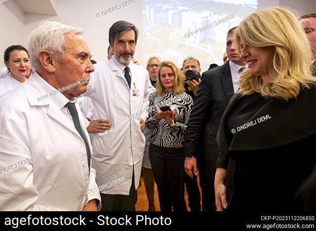 Slovak President Zuzana Caputova, right, during her visit of the Motol teaching Hospital in support of the National Lung Transplantation Programme for the...