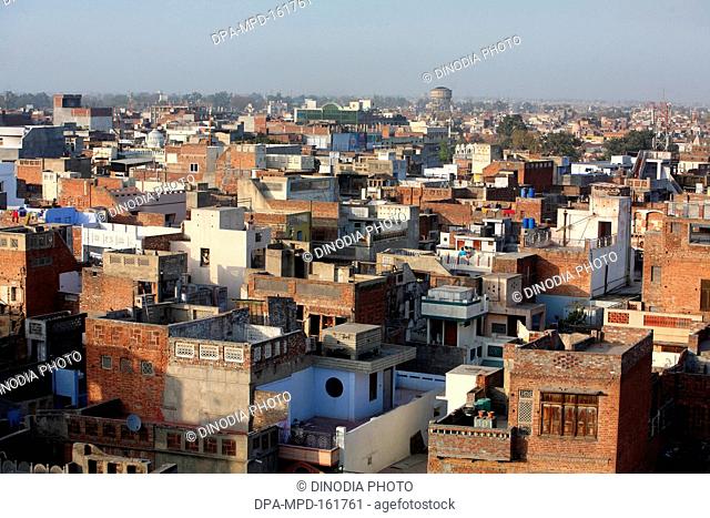 Aerial view of Amritsar city in Punjab , India