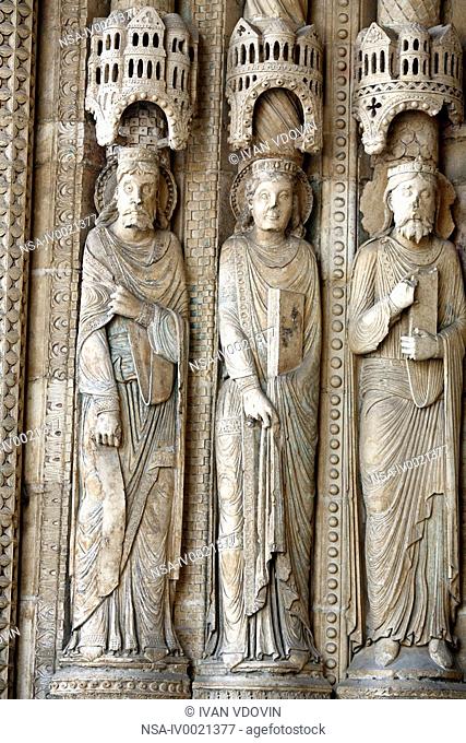 Portal of Bourges Cathedral 1195-1270, UNESCO World Heritage Site, Bourges, France