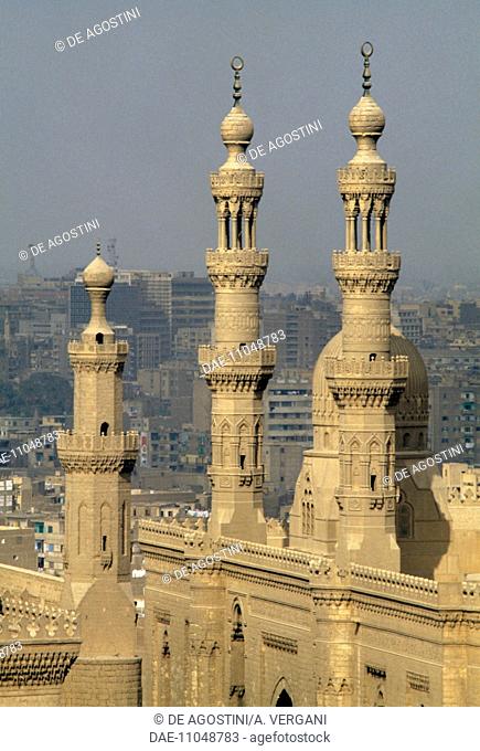 Sultan Hassan and Al-Rifa'i mosques' minarets, Cairo, Egypt