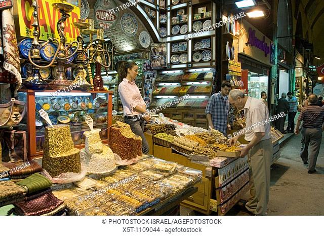 Turkey, Istanbul, The Spice Bazaar a spice stall