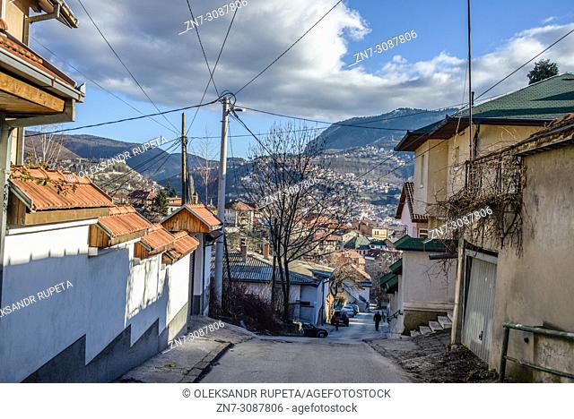 Residential area in the Old Town of Sarajevo, Bosnia and Herzegovina