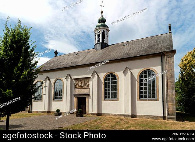 LAGE , GERMANY - JULY 29, 2018: On 11 June 1687, Amadea von Raesfeld laid the foundation stone for the building of a church in Lage