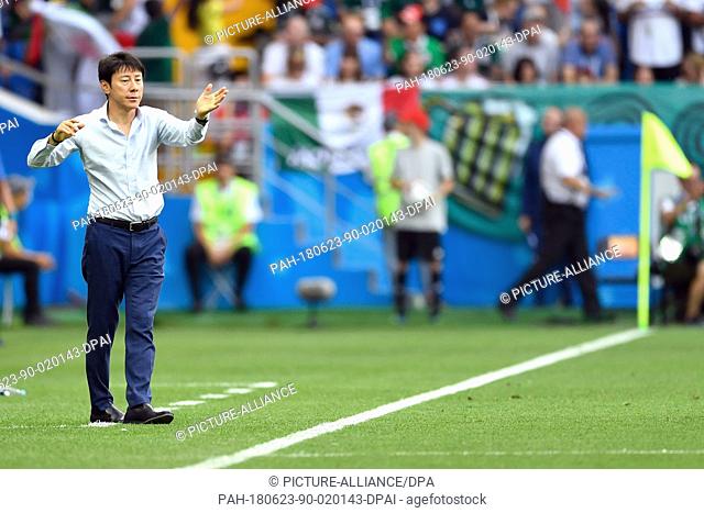 23 June 2018, Russia, Rostov-on-Don: Soccer,  FIFA World Cup 2018, South Korea vs Mexico, group stages, Group F, 2nd matchday at the Rostov-on-Don Stadium