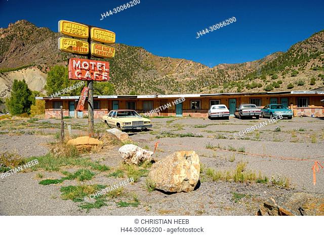 North America, American, USA, Southwest, Cimarron, abandoned Motel along Highway 50