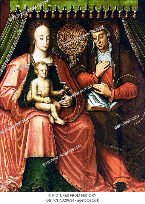 Belgium / Netherlands / Low Countries: The Virgin and Child with St Anne, late 16th century, Antoon Claeissens (c. 1536-1613)